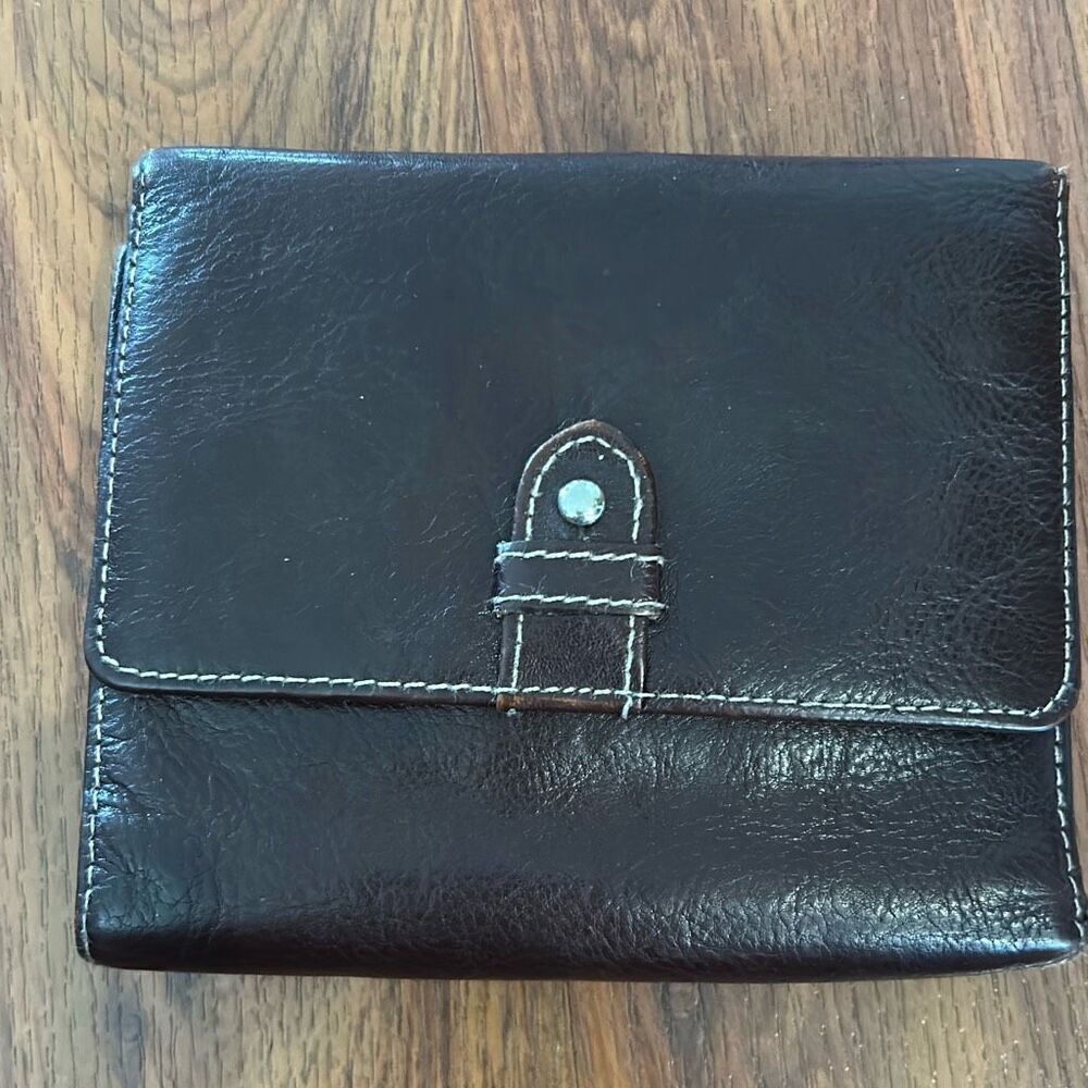 Vintage Buxton brown leather wallet with change purse leather wallet